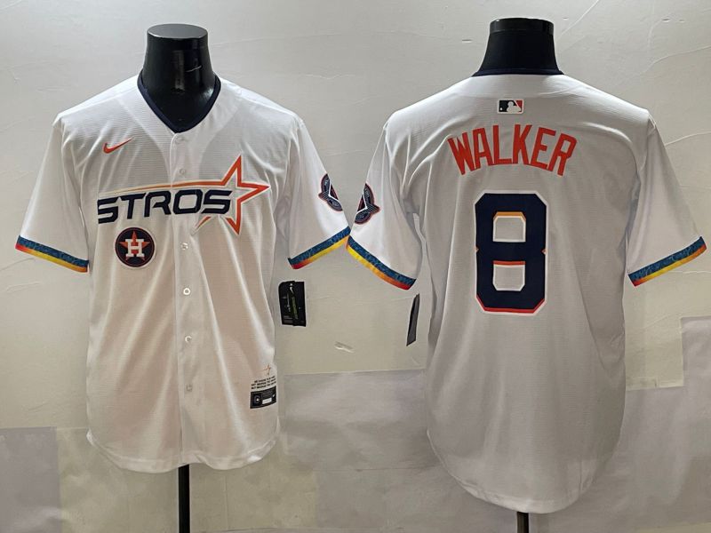 Men Houston Astros #8 Walker White Four generations Joint Name 2025 Nike MLB Jersey style 11->youth mlb jersey->Youth Jersey